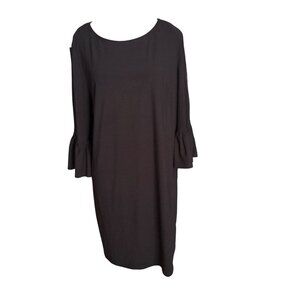 London Times Petites PL Black Dress With Bell Sleeves Womens Size PL